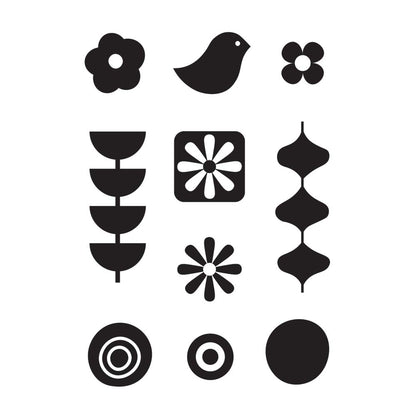 SHAC Retro Shapes A6 Stamp Set