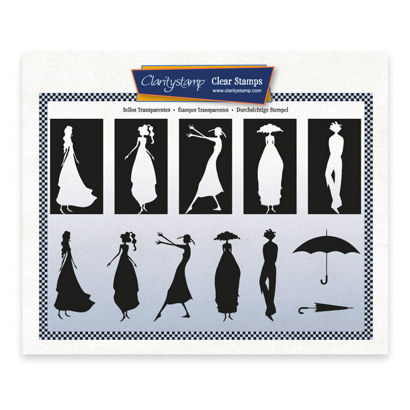 CLEARANCE Barbara's Clarity Characters Silhouettes A5 Stamp Set