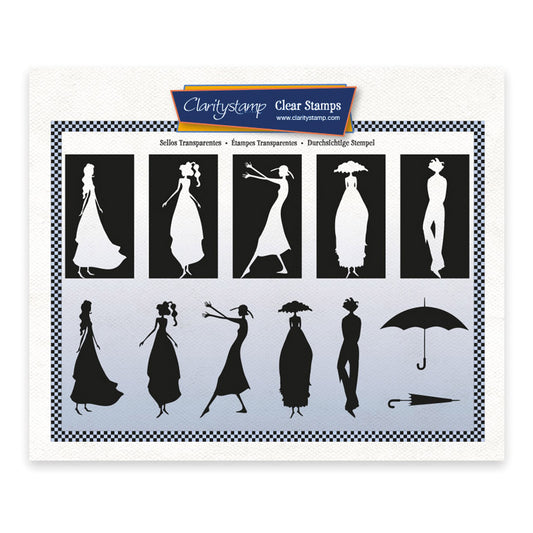 CLEARANCE Barbara's Clarity Characters Silhouettes A5 Stamp Set