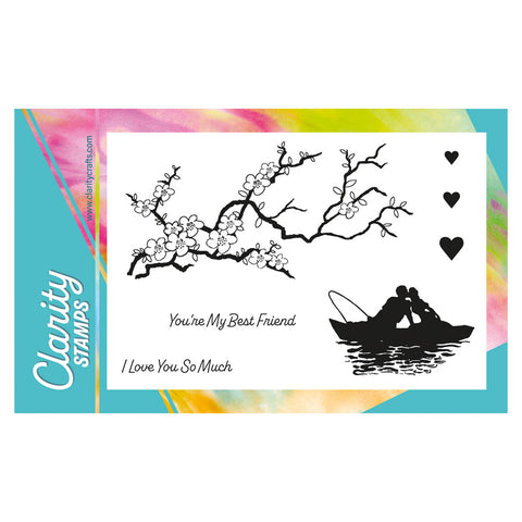 Kissing Couple & Blossom A6 Stamp Set