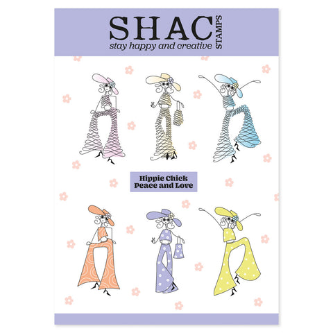 Barbara's SHAC Hippie Chicks A4 Stamp Set