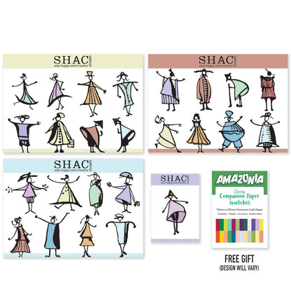Barbara's Big SHAC People A5 & A7 Stamp Collection + FREE Companion Paper Swatches!