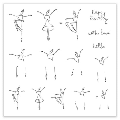 Barb's SHAC Dancing Girls A5sq Stamp Set