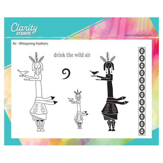 Hopi Dancers - Air - Whispering Feathers A6 Stamp Set