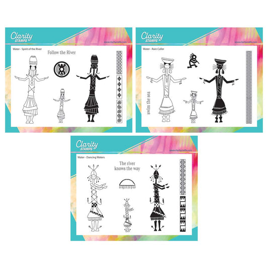 Hopi Dancers - Water A6 Stamp Trio