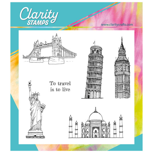 Famous Places A5 Square Stamp Set