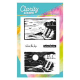 Small Linocut - Seascape - Two Way Overlay A6 Stamp Set