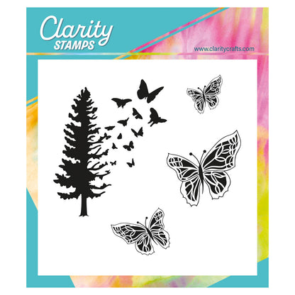 Butterfly Tree A5 Square Stamp Set