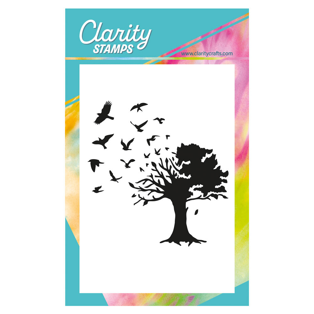 Bird Tree A6 Square Stamp