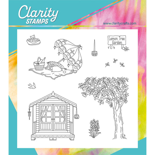 Linda's In the Garden - Lemon Tree A5 Square Stamp & Mask Set