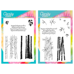 Birch Trees Bamboo Two Way Overlay A5 Stamp Duo Claritystamp