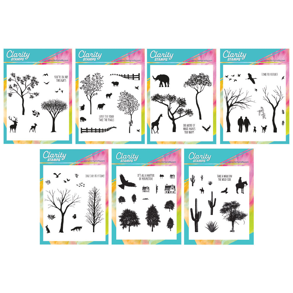 Treescapes A6 Square Stamp & Mask Complete Collection