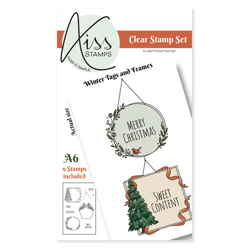 KISS by Clarity - Winter Tags & Frames A6 Stamp Set