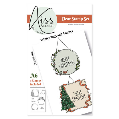 KISS by Clarity - Winter Tags & Frames A6 Stamp Set