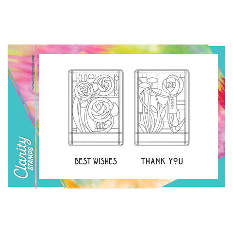Art Nouveau Best Wishes & Thank You A5 Stamp Set