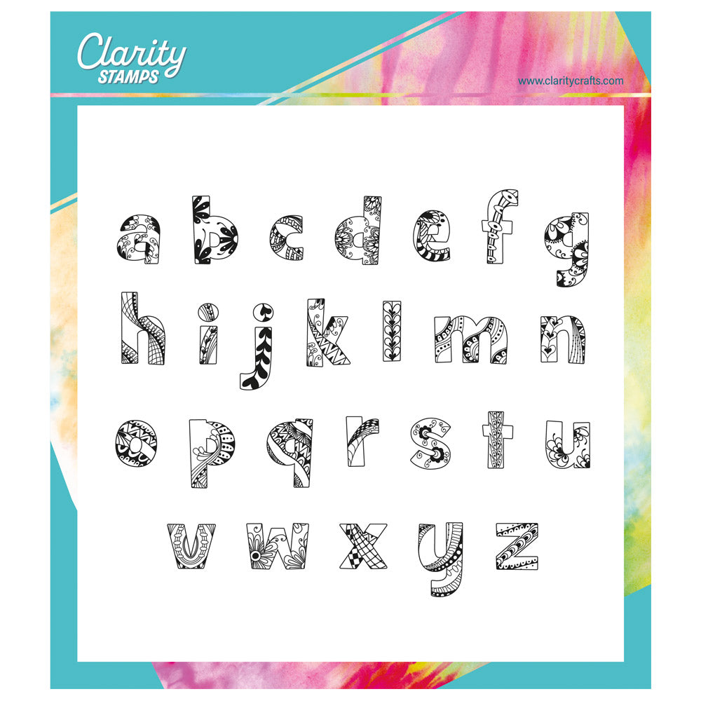 Doodle Alphabet - Lower Case A4 Square Stamp & Mask Set