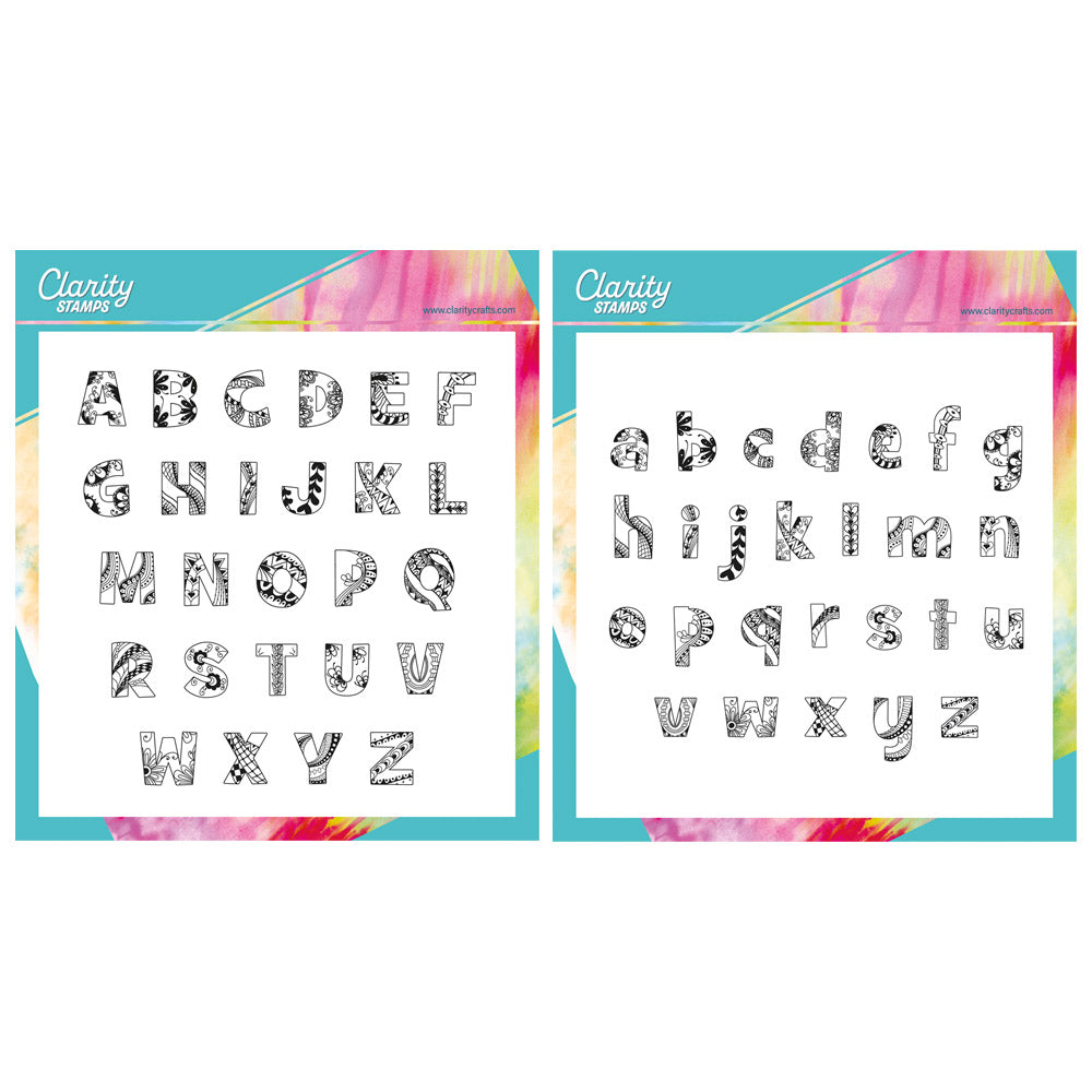 Doodle Alphabet A4 Square Stamp & Mask Collection