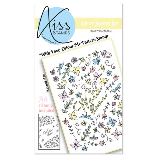 KISS by Clarity - Jazz's With Love Colour Me Pattern A6 Stamp Set