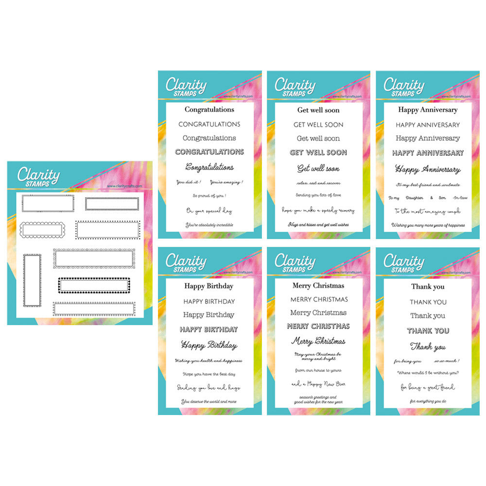 Occasions Sentiments & Patterned Panels A5 Square & A6 Stamp Collection