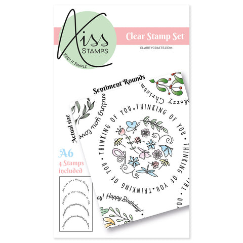 KISS by Clarity - Sentiment Rounds A6 Stamp Set