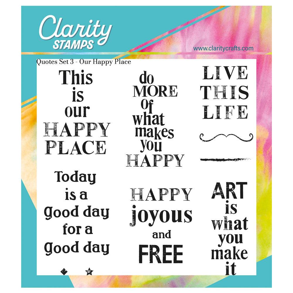 Set 3 - Quotes - Our Happy Place - A5 Square Stamp Set