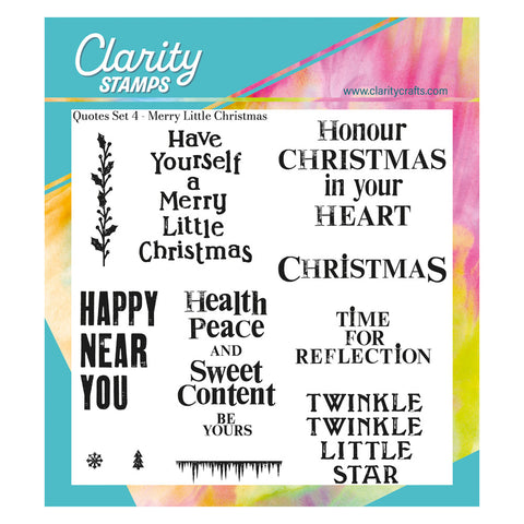 Merry Little Christmas - Slow Down with Clarity Quotes Set 4 A5 Square Stamp Set