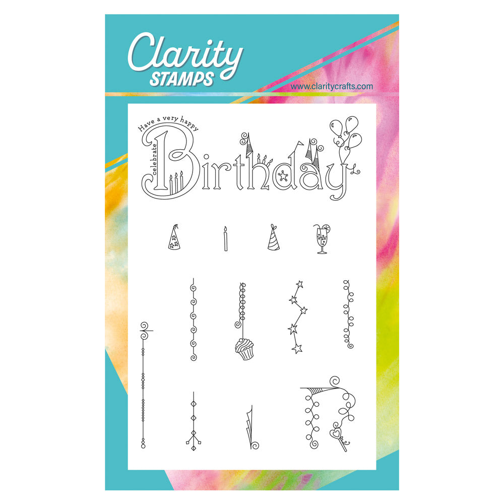 Linda's Bijou Birthday Dangles A6 Stamp Set
