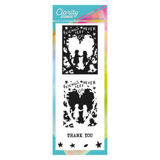 Ani's Folk Art - Friends Never Let Go - Two Way Overlay A5 Slim Stamp & Embedder Set