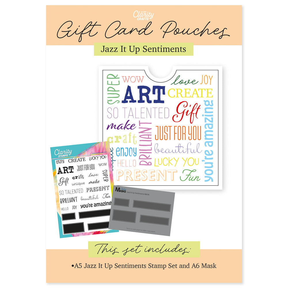 Jazz's Jazz It Up Sentiments A5 Stamp & Mask Set
