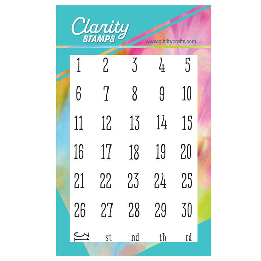 Calendar Numbers A7 Stamp Set