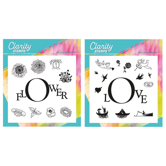 Flower & Love Framer A5 Square Stamp & Mask Set Duo