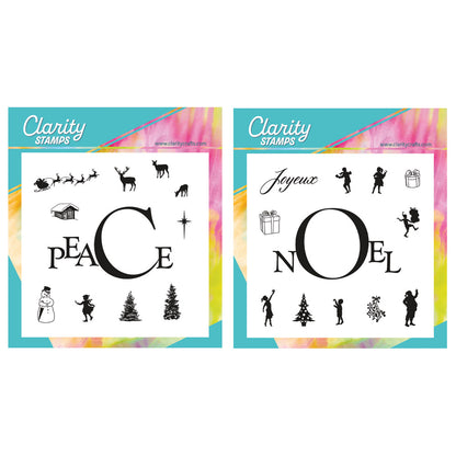 Peace & Noel Framer A5 Square Stamp & Mask Set Duo