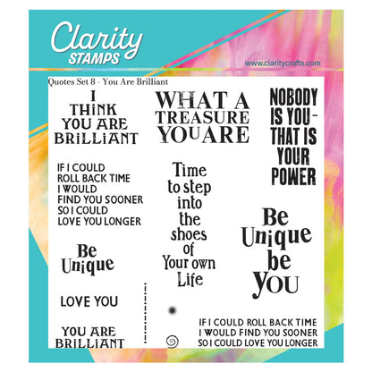 Set 8 - Quotes - You Are Brilliant A5 Square Stamp Set