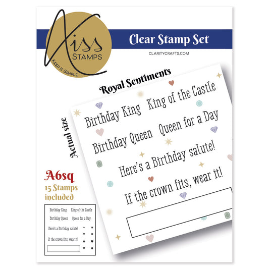 KISS by Clarity - Royal Sentiments A6 Square Stamp Set