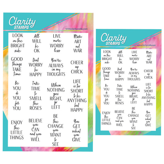 Tall Feel Good Sentiments A5 & A6 Stamp Duo