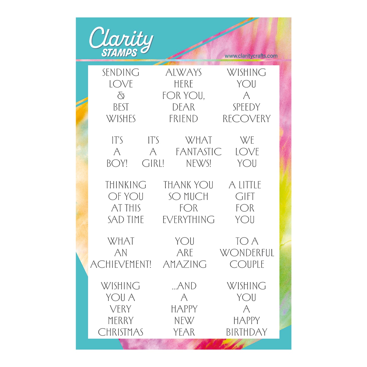 Tall Art Deco Sentiments A5 Stamp Set