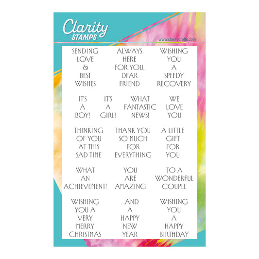 Tall Art Deco Sentiments A5 Stamp Set
