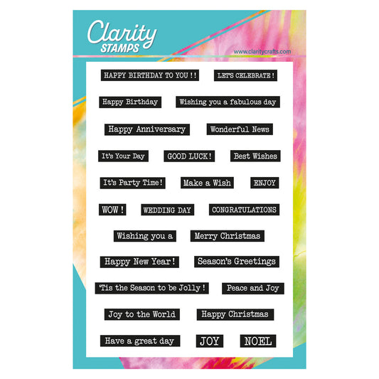 Christmas & Celebration Words Sticker A5 Stamp Set