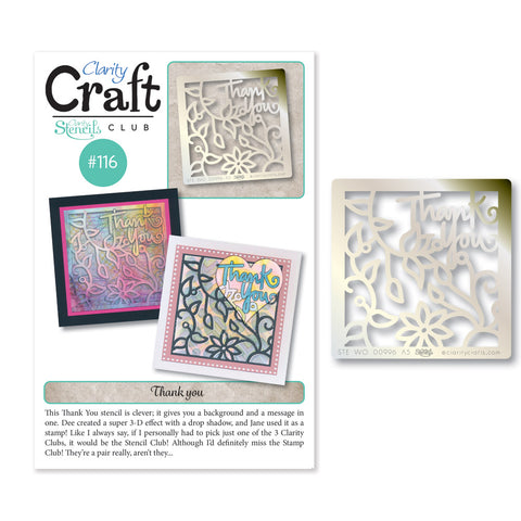 New Design Stencil Club Back Issue - 116 - Thank You Floral Swirl