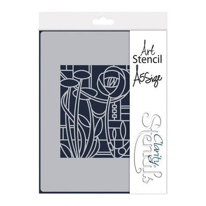 Art Nouveau Damask Rose A5 Stencil