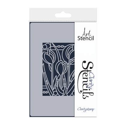 Art Nouveau Tulips A5 Stencil