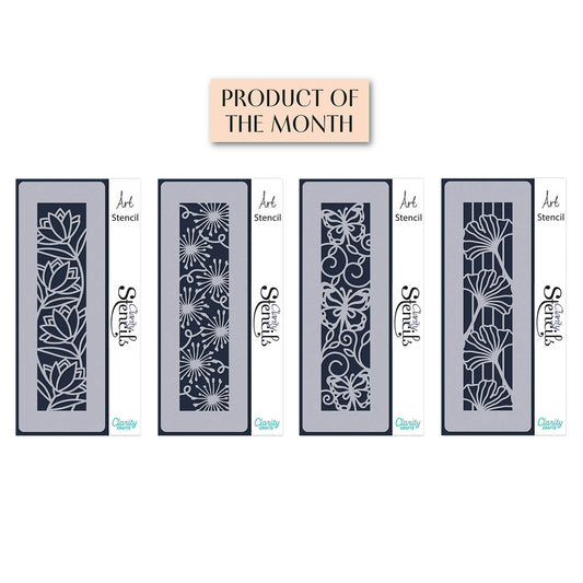 Decorative Panels Stencil Collection - Set 1 - Lotus, Alliums, Butterfly Swirls & Ginkgo