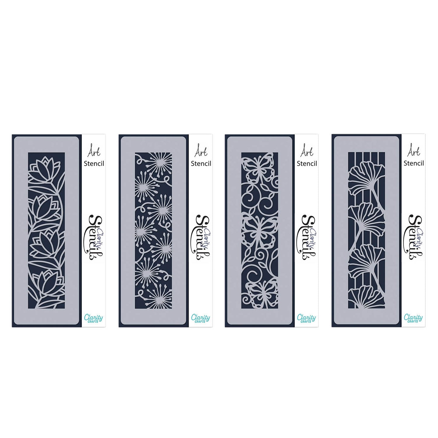 Decorative Panels Stencil Collection - Set 1 - Lotus, Alliums, Butterfly Swirls & Ginkgo