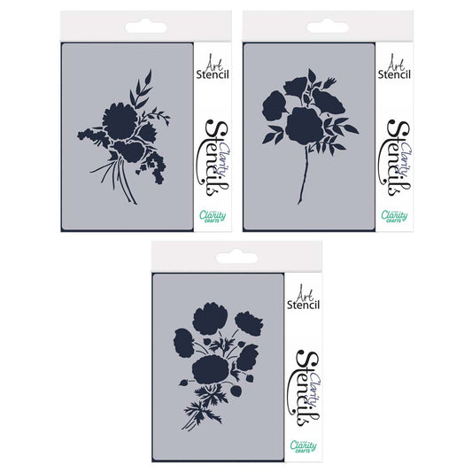Posies A5 Stencil Trio