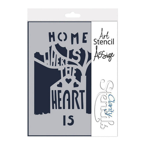 Ani's Folk Art - Home Is Where the Heart Is A5 Stencil