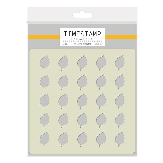 Timestamp Creations by Janice Phillips - Leaf Background 5" x 5" Stencil