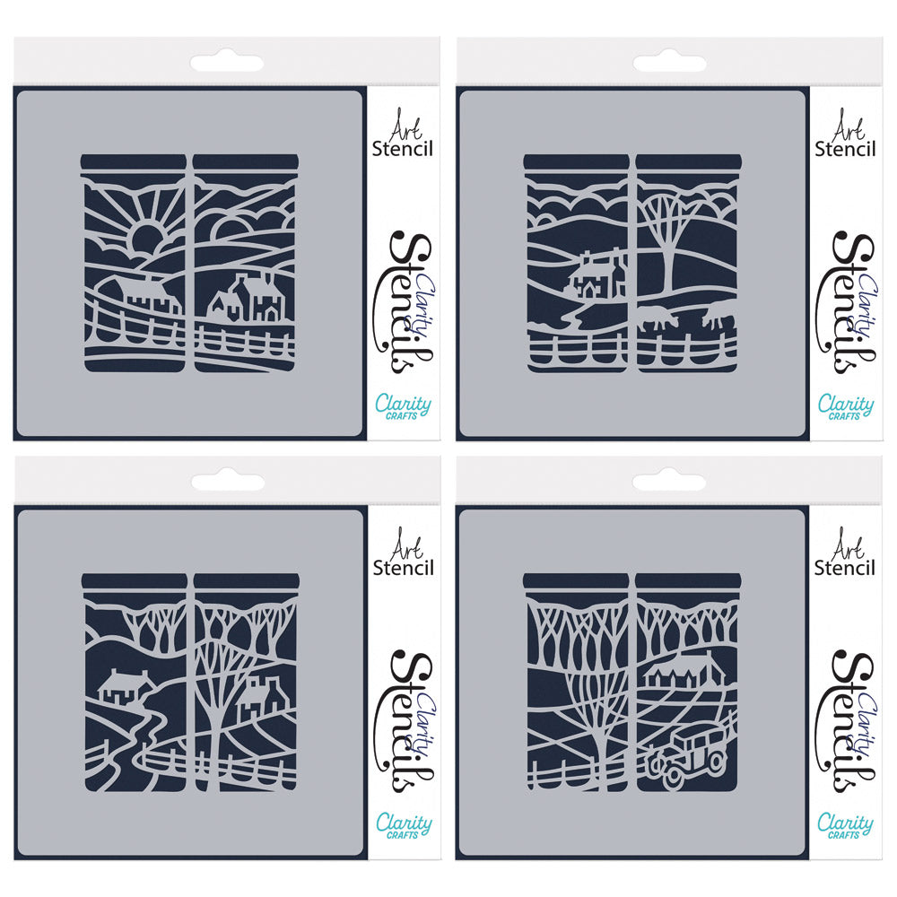 Room with a View 7" x 7" Stencil Collection