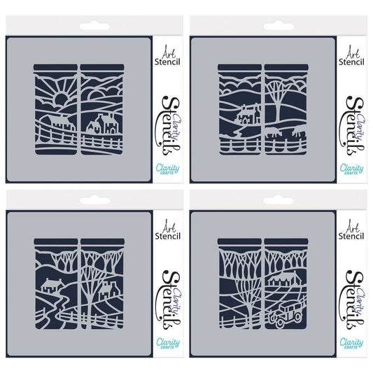 Room with a View 7" x 7" Stencil Collection