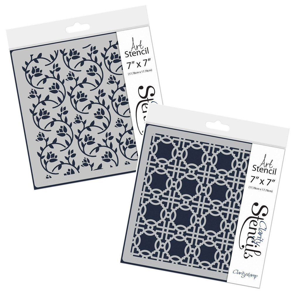 Oriental Pattern 7" x 7" Stencil Duo