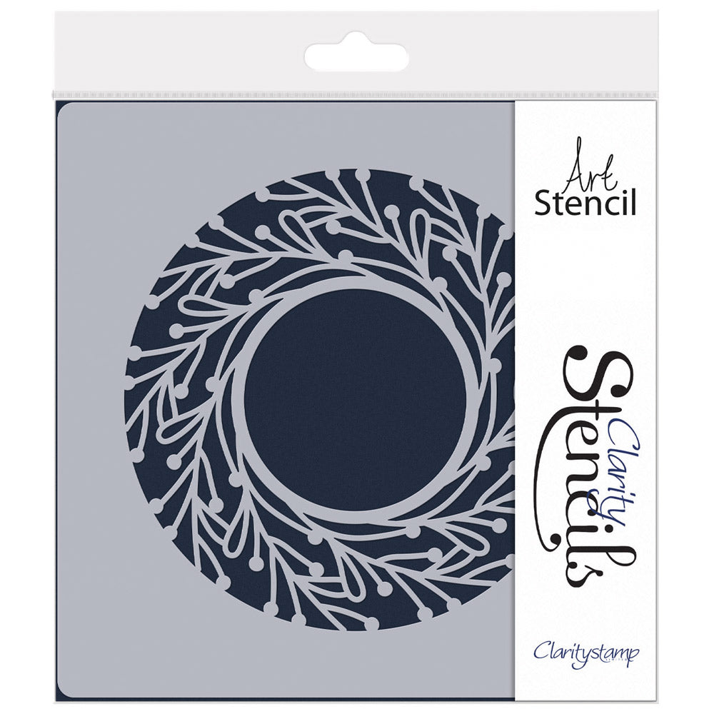 Berries & Foliage Aperture Round Stencil 7" x 7"